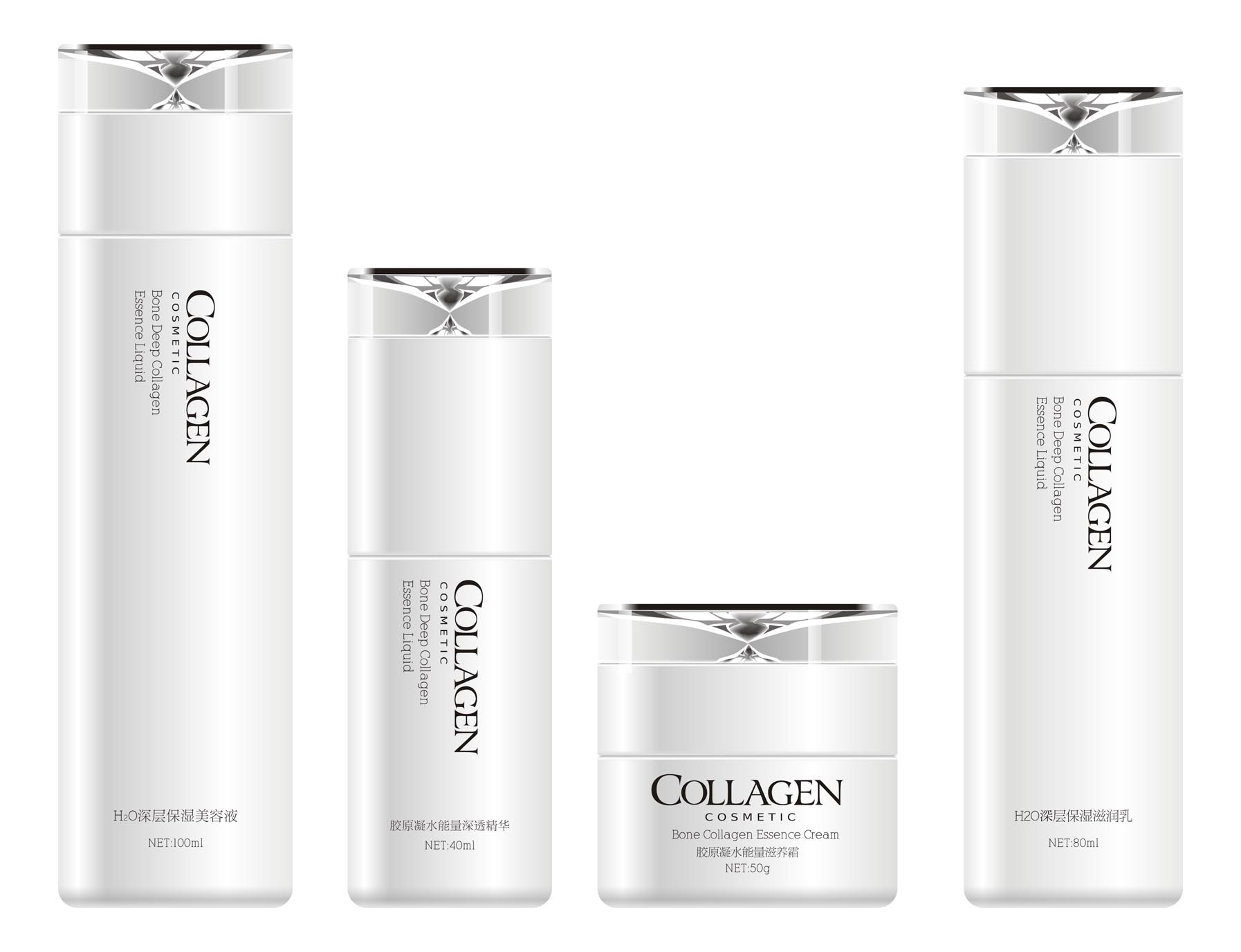 白色化妆品瓶体排版设计 极简美学与品牌传达的和谐统一